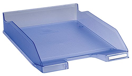 Exacompta 11310D Premium Briefablage Combo Midi DIN A4. Ideale Briefkörbe für Ihre Organisation. Robuste und stapelbare Ablagekörbe eisblau transluzent
