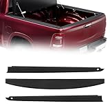 KARPAL Rear RH & LH Truck Bed Rail Cap Tailgate Spoiler Top Protector Cover Compatible with 2019-2022 Dodge Ram 1500 Replace 68292864AA + 68292865AA + 68292635AA