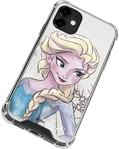 Skinit Clear Phone Case Compatible with iPhone 12 Mini - Officially Licensed Disney Frozen Elsa Snowflakes Art Design
