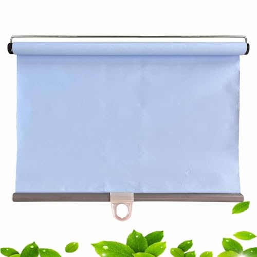 Persianas enrollables opacas inalámbricas portátiles con bloqueo UV con ventosas, parasol temporal para el hogar y la oficina, color azul, 147 x 200 cm