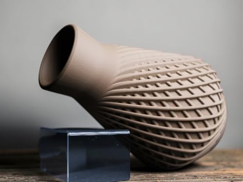 Geometric 3D Printed Vase, 240mm Tall