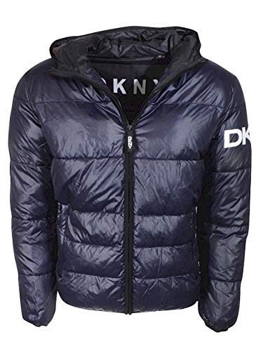 dkny men's hooded puffer jacket