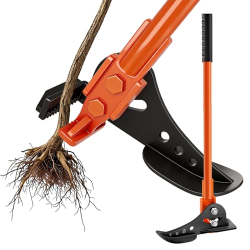 Precision Stand-Up Root & Tree Puller Light-Duty Steel Uproot Tool for Thin Saplings (1/4 to 1) & Garden Weeds Lightweight Standing Remover for Woody Stems Invasive Saplings & Small Roots