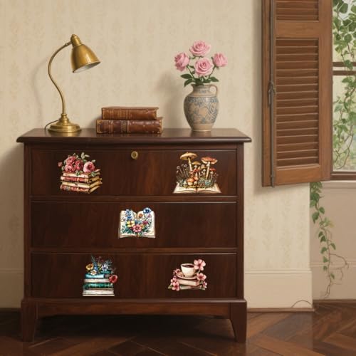 Transferencia de muebles con flores de libro vintage calcomanías autoadhesivas 5