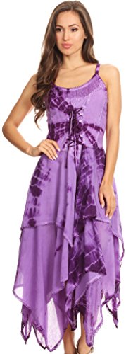 Image of Sakkas Annabella Corset Bodice Handkerchief Hem Dress
