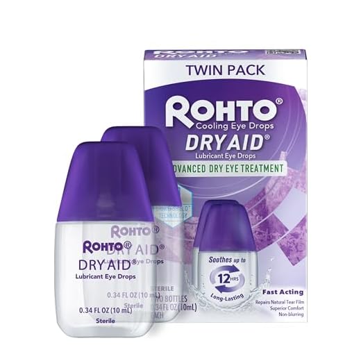 Rohto DryAid Eye Relief Lubricant Eye Drops, Twin Pack, Dry Eye Relief, 0.34 Fl Oz
