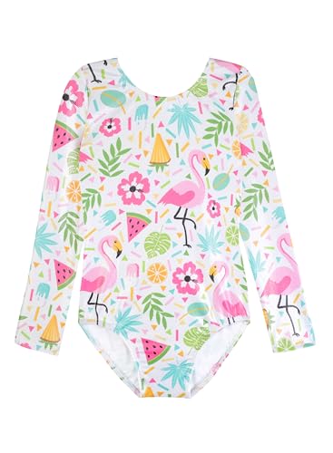 HOZIY Long Sleeve Leotards for Girls Gymnastics Kids Toddler Tumbling Outfits Floral Unicorn Galaxy Rainbow Stripe Pattern