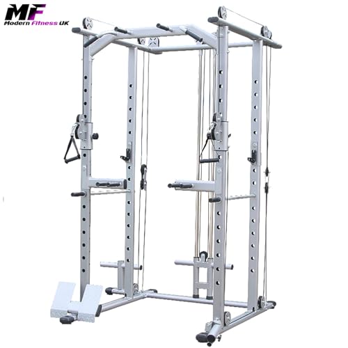 Squat Rack Power Cage with Cable Pulley System Gym Equipment - Image 2
