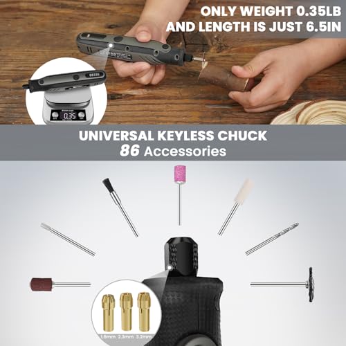 Hardell Mini Cordless Rotary Tool 4V, 5-Speed Rotary Tool Kit With 86 Accessories, Power Rotary Tool For Cutting thumb #5