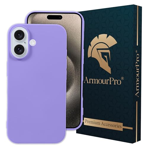 Image of ArmourPro Silicone Back Case for iPhone 16 Soft-Touch Case | Purple