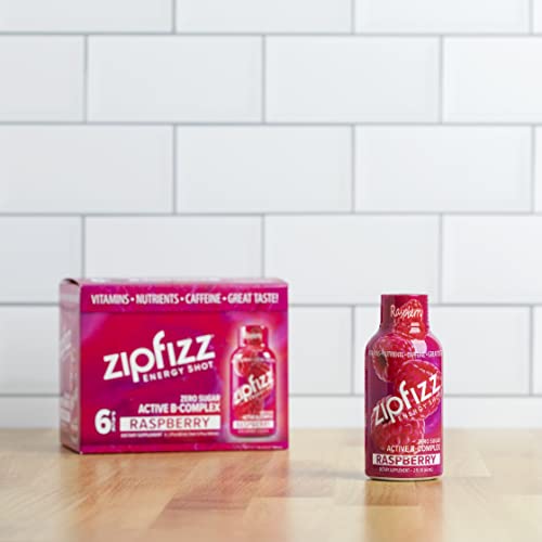 Zipfizz 2Oz Energy Shot - Raspberry Flavor | Hydrating Electrolyte Drinks W/Liquid B12, Caffeine, Ginseng, And Vitamins | Low Carb, Gluten Free, Sugar Free Energy Drink (6 Pack) #TOP2