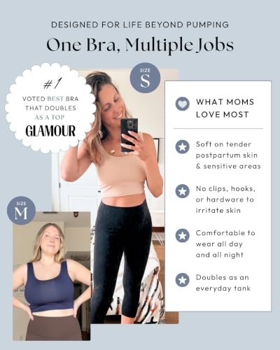 Image of Larken Hands Free Pumping Bra for Breastfeeding | Breast Pump - Maternity Bras for Pregnancy, Pumping & Nursing Bra in One
