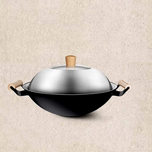 Wok de hierro fundido 38 cm con doble asa miniatura 3