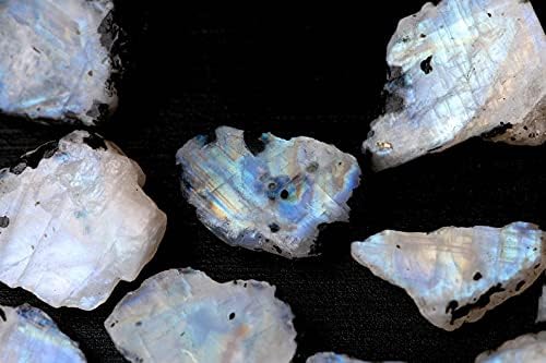 Lovers Point 200 Cts. Rainbow Moonstone Mine Run Rough Stones from India Gemstone and Crystals Wholesale lot Crystals Rock Stones Jewelry Making Supplies DIY & Crafts Crystal Collection Rough Rainbow