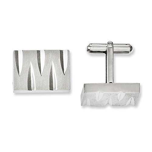 Mancuernillas de acero inoxidable para hombre 21mm x 15mm miniatura 1