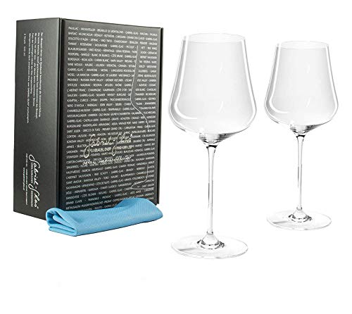 Palatina Werkstatt ? Gabriel-Glas | Gold Edition 2 er Set | mundgeblasenes Weinglas | 90 Gramm | spülmaschinenfest | + speziellem Gl?ser-Poliertuch