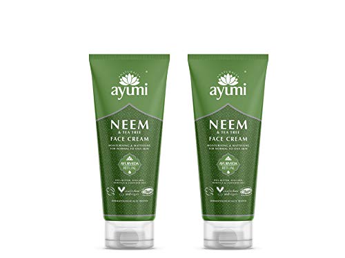Ayumi Neem & Tea Tree Face Cream. Vegan, Cruelty-Free, Dermatologically-Tested, 2 x 100ml Cover