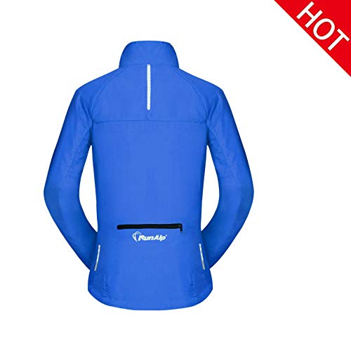 Women's Packable Windbreaker Jacket, Lightweight and Water Resistant, Active Cycling Running Skin Coat, Blue S - Thumbnail 6