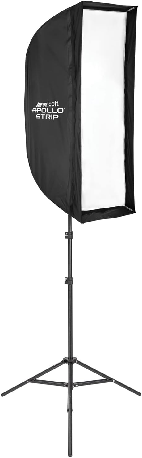 Westcott Apollo Strip (12” x 36”) Light Modifier Kit with Quick Open Apollo Softbox, 8' Light Stand, Speedlight Flash Mount, and Travel Case