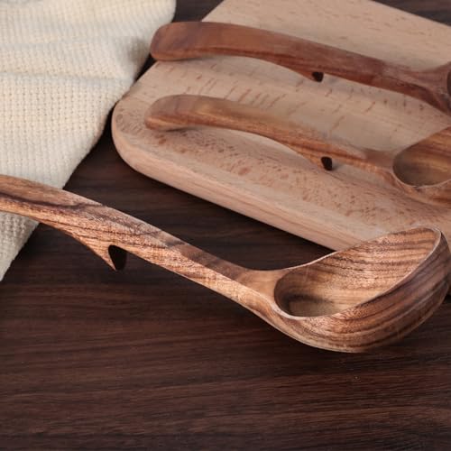 Hansgo HH2394 Wooden Ladle, Long Handle Soup Ladle Non-Stick Wooden Spoons Soup Cooking Spoons thumb #5