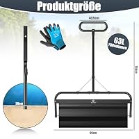 KESSER® Rasenwalze Metall befüllbar mit Wasser oder Sand mit 63 Liter Füllvolumen & 99cm breit | Gartenwalze inklusive Handschuhe | Handwalze Rasenroller Ackerwalze Walze in Schwarz – Ansicht 2