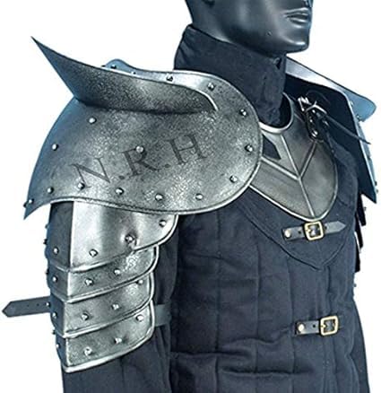 Nautical Replica Hub Medieval Armor Dark Gothic Steel Gorget Neck Armor and Pauldron