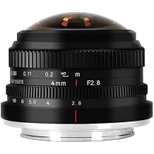 7artisans 4mm F2.8 APS-C Format Circular Fisheye Lens, Ultra Wide 360 Panoramic View, Compatible with Sony A6000 A6300 A6500 NEX-6 NEX-7 RX100, A7 A7S A7R II Cameras