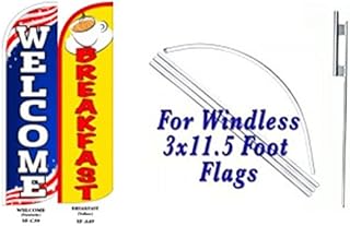 OnPoint Wares Welcome Breakfast King Flag w/Kit-Pack of 2