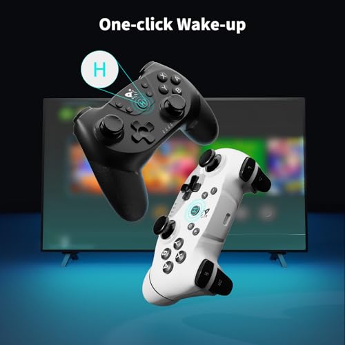 AceGamer Wireless Pro Controller for Nintendo Switch/Lite/OLED/Switch 2/PC, 2 pack, Hall Effect Joystick for Switch 2 Pro Controller with Wake-Up/Dual Vibration/Turbo/Ergonomic ! (Black&White) by AceGamer - Image 7