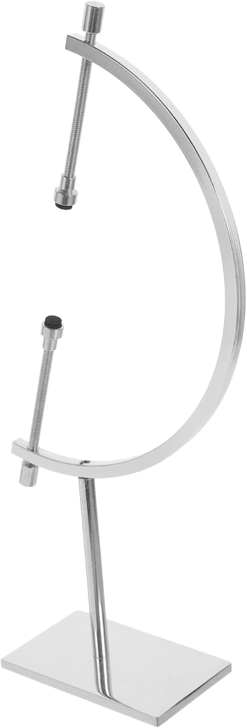 PRETYZOOM Adjustable Metal Sphere Holder Caliper Stand for Crystal Ball Display Sturdy Stainless Steel Base for Minerals Gems and Decorative Ornaments Medium