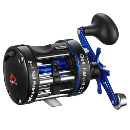 Piscifun Chaos XS Baitcasting Fishing Reel, Reinforced Metal Body Round Baitcaster Reel, Smooth Powerful Saltwater Inshore Surf Trolling Reel, Conventional Reel for Catfish (50 Left Handed)