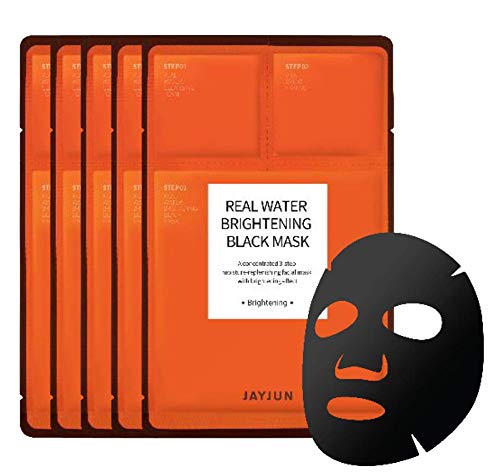 JAYJUN Real Water Brightening Black Mask, 5pcs