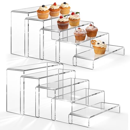 10 Pcs Large Acrylic Risers Display Shelf Set