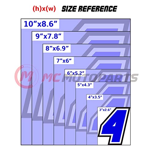 Mc Motoparts 3 Pcs Custom Racing Number Stickers Decals Motorcycle Bike Motors Fairing Number Plate Use Removable #TOP2