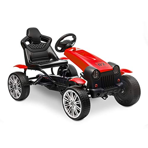 Amazing Deal HOMFY Pedal Go Kart Children Ride on Racing Car Toys Adjustable Seat, Handbrake and Shi...