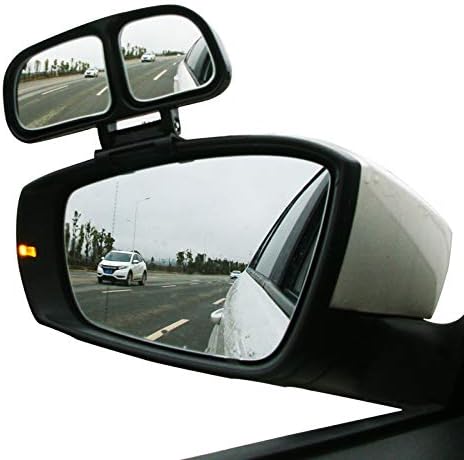Plastic Housing Auto Auxiliary Blind Spot Mirror Car Side-Angle Side-View Double Mirror 1 Piece (Right, Silver)