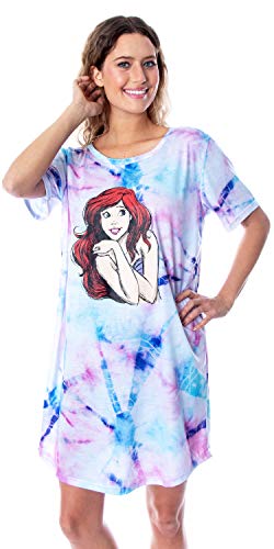 Disney Princess Women's Little Mermaid Ariel Tie Dye Nightgown Sleep Shirt Gown (Small) #TOP2