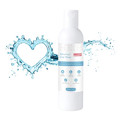 Menstrual Cup Wash Cleaner by Heart Felt (5.07 oz) All Natural, Plant Based, Non Allergenic Formula, Delicate Fragrance, Protects Your Menstruation Cup Investment