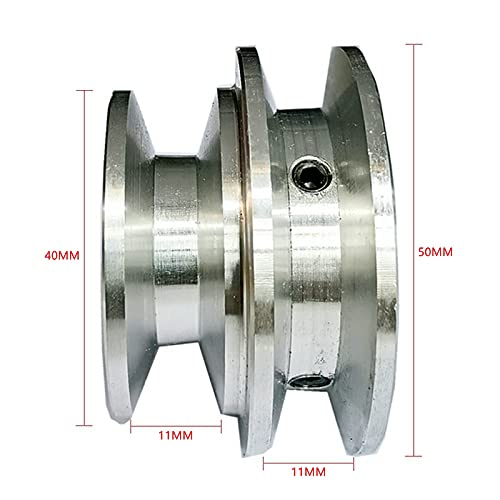 Polea doble ranura aleación de aluminio 40/50MM V-Shape agujero fijo 8-20MM
