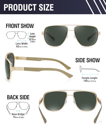 Image of DUCO Aviator Sunglasses for Men Women Carbon Fiber Polarized Sunglasses Men UV Protection for Driving Golf Fishing 3051