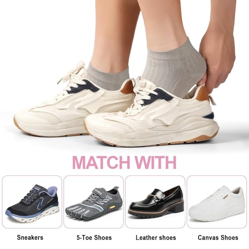 Image of Meaiguo Womens Toe Socks Cotton Five Finger Ankle Socks with Toes Separated for Running Athletic 4 Pairs