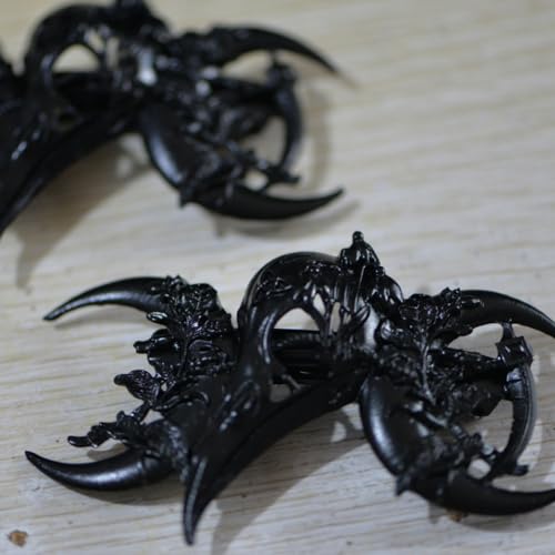 Langhong 2Pcs Retro Viking Hairpin For Women Black Moon Skull Raven Hair Pin Hair Styling Pins thumb #1