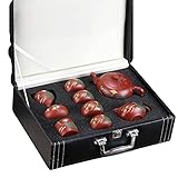 L'ensemble comprend : 1 théière, 1 pichet à thé, 1 bol à thé, 1 jeu de filtres sarcelle, 4 tasses à thé et 1 boîte cadeau.