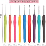 Crochet Hooks Set 31pcs Crochet Kit Soft Grip Handles Knitting Needles Kit with Measuring Tape Stitch Markers Large-Eye Blunt Needle