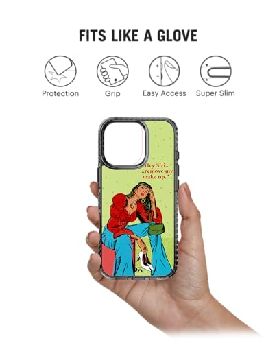 Image of DailyObjects Hey Siri Stride 2.0 Magnetic Case Cover Compatible with iPhone 16 Pro Max | Wireless Charging Slim Back Cover | 2 Layer Edge Protection & Shockproof
