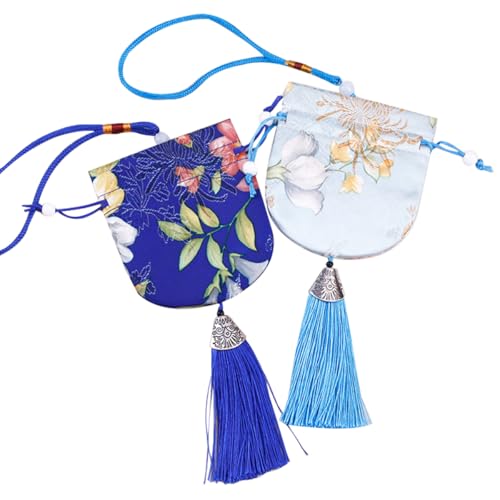 25 Bolsas de Seda China Bordada para Regalos y Joyería miniatura 4