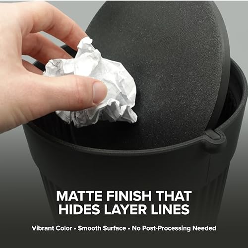 Image of Polymaker Panchroma Matte PLA Filament, Charcoal Black 1.75mm 1kg 3D Printing Filament, Formerly Polyterra Matte, Fits Most FDM 3D Printers, 1kg Spool (2.2lbs)