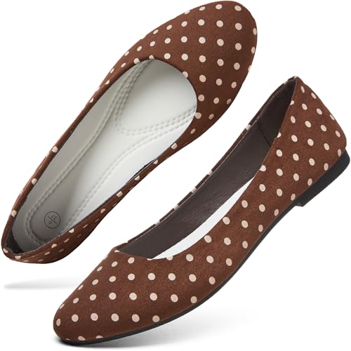 Image of Hash Bubbie Women's Flats Shoes Ballet Flats Dress Shoes Comfortable PU Leather Slip on Shoes for Women
