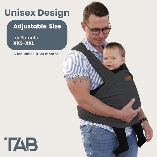 Tab Stylish Dark Gray & Gold Baby Carrier Wrap: Comfortable thumb #2