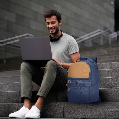 Image of Safari Dart 2 24L College backpack, 2 compartments, 17 inch laptop compatible, Smart trolley sleeve, Front pocket, college backpack bags for women and men, travel bag, Ideal for Students, Color - Blue